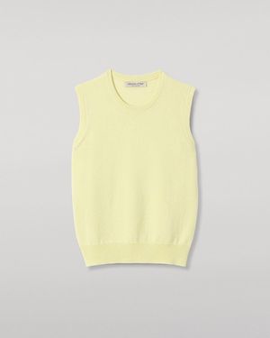 Johnstons of Elgin Iris Classic Cashmere Tank - Yellow
