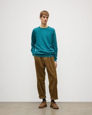 Johnstons of Elgin Reuben Cashmere Crew Jumper - Blue