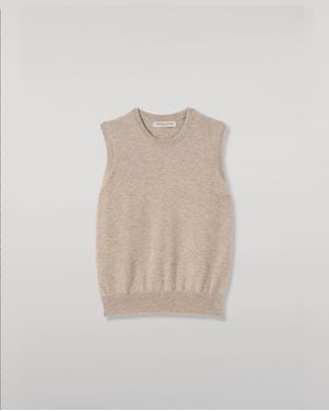 Johnstons of Elgin Iris Classic Light Cashmere Tank - Natural