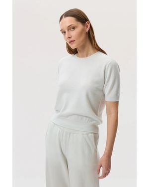 Johnstons of Elgin Classic Cashmere T-Shirt - White