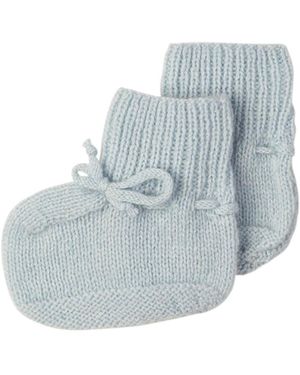 Johnstons of Elgin Power Hand Knitted Cashmere Booties - Blue