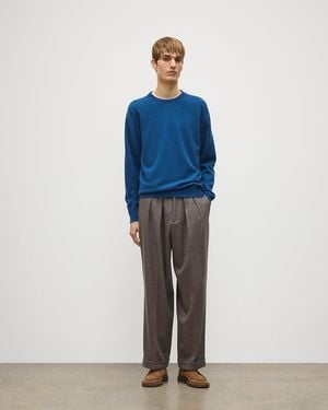 Johnstons of Elgin Reuben Cashmere Crew Jumper - Blue