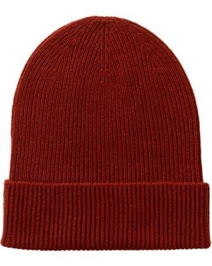 Johnstons of Elgin Slouchy Dark Cashmere Beanie - Red