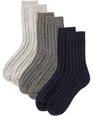 Johnstons of Elgin Cashmere Lounge Socks Gift Set - Blue