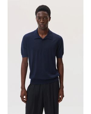 Johnstons of Elgin Superfine Cashmere Polo Shirt - Blue