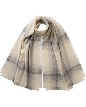 Johnstons of Elgin Blurred Bouclé Scarf - White