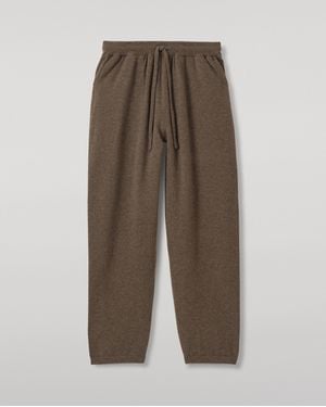 Johnstons of Elgin Lewis Tapered Cashmere Joggers - Brown