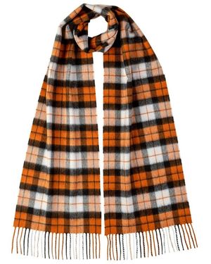 Johnstons of Elgin Dutch Dress Tartan Cashmere Scarf - Orange