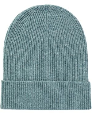 Johnstons of Elgin Slouchy Cashmere Beanie - Blue
