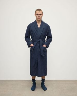 Johnstons of Elgin Donegal Cashmere Dressing Gown Donegal - Blue