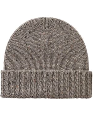 Johnstons of Elgin Donegal Cashmere Beanie - Brown