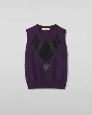 Johnstons of Elgin Le Jabots Cashmere Tank - Purple