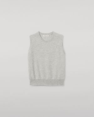 Johnstons of Elgin Iris Pale Classic Cashmere Tank - White