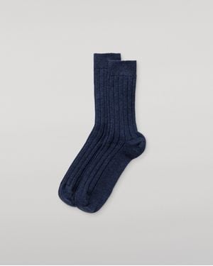 Johnstons of Elgin Fleming Cashmere Socks L - Blue