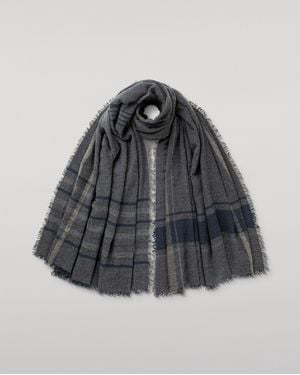 Johnstons of Elgin Gullane Dark Cashmere Stole - Grey
