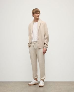 Johnstons of Elgin Kirk Natural Cashmere Joggers - White