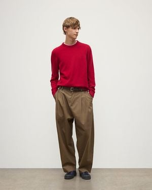 Johnstons of Elgin Rory Classic Cashmere Crew Jumper - Red
