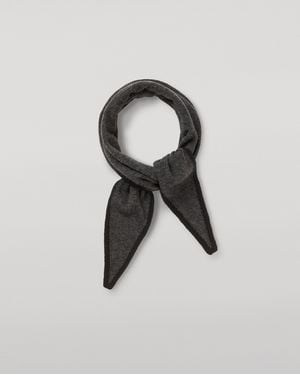 Johnstons of Elgin Anya Charcoal & Diamond Cashmere Necktie - White