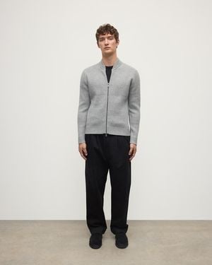 Johnstons of Elgin Cashmere Milano Stitch Light Zip Jacket - Gray