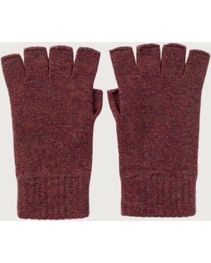 Johnstons of Elgin Fingerless Cashmere Gloves - Red