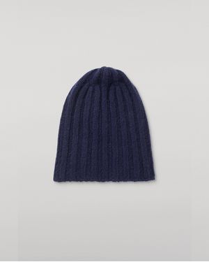 Johnstons of Elgin Bhaltair Cashmere Silk Beanie - Blue