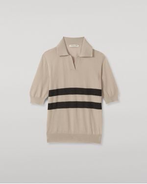 Johnstons of Elgin Coira & Superfine Cashmere Polo Shirt - White