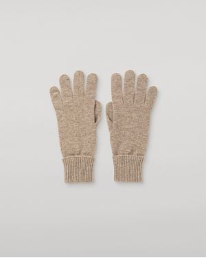 Johnstons of Elgin Turnback Cuff Light Cashmere Gloves - Natural