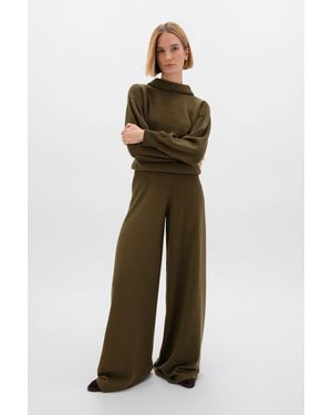 Johnstons of Elgin Cashmere Slouch Pants - Green