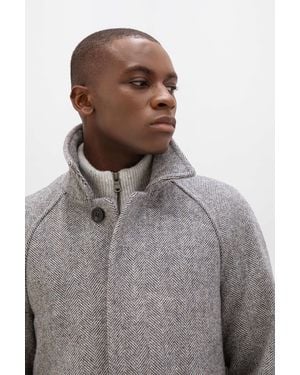 Johnstons of Elgin 'The Balmacaan' Coat - Gray