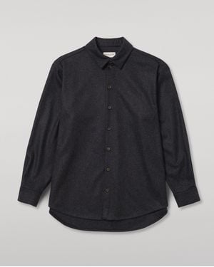 Johnstons of Elgin Corrie Dark Twill Overshirt - Blue