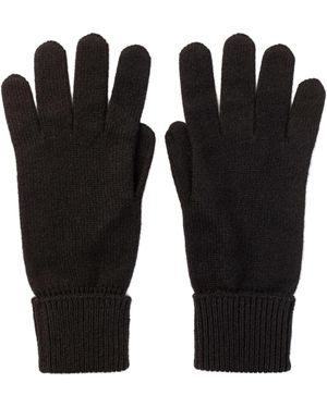 Johnstons of Elgin Cashmere Gloves With Turnback Cuffs - Black