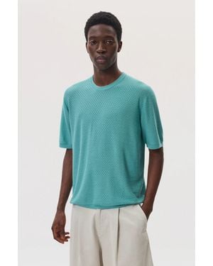 Johnstons of Elgin Superfine Merino Mesh T-Shirt - Green