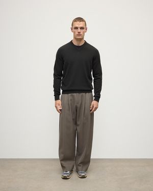 Johnstons of Elgin Classic Cashmere Dark V Neck Jumper - Grey