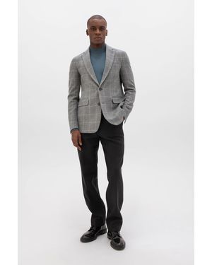 Johnstons of Elgin Glen Check Tweed Jacket - Grey