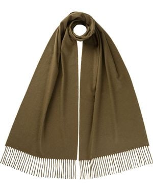 Johnstons of Elgin Wide Cashmere Scarf - Brown