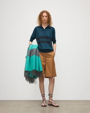 Johnstons of Elgin Coira & Superfine Cashmere Polo Shirt - Blue