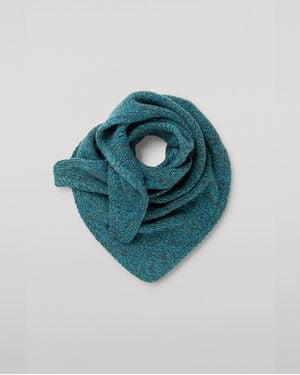 Johnstons of Elgin Keill Marl Cashmere Triangle - Blue