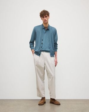 Johnstons of Elgin Forsyth Superfine Cashmere Cardigan - Blue