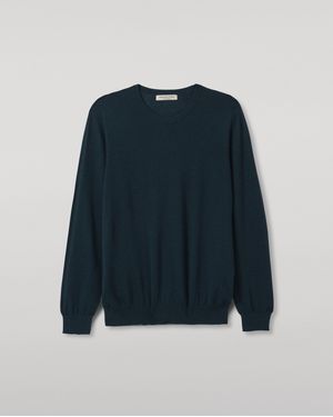 Johnstons of Elgin Fin Bottle Superfine Cashmere Jumper - Blue