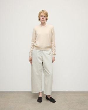 Johnstons of Elgin Classic Cashmere Round Neck Jumper - White