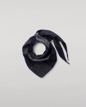 Johnstons of Elgin Clan Dark Argyle Cashmere Bandana - Blue