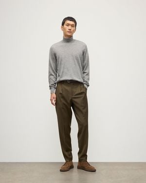 Johnstons of Elgin Fin Cashmere Roll Neck Jumper - Grey