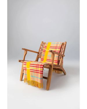 Johnstons of Elgin Vibrant Reversible Lambswool Throw - Orange
