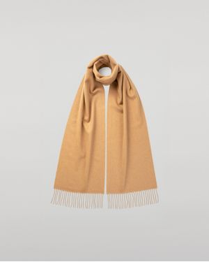 Johnstons of Elgin Camel Cashmere Scarf - Natural