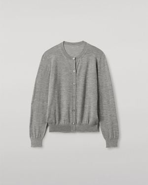 Johnstons of Elgin Honour Superfine Cashmere Cardigan - White