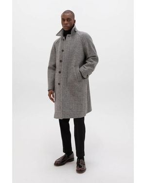 Johnstons of Elgin 'The Balmacaan' Coat - Gray