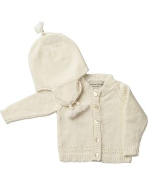 Johnstons of Elgin Baby's Cashmere Cardigan Gift Set 0-6 Mths - White