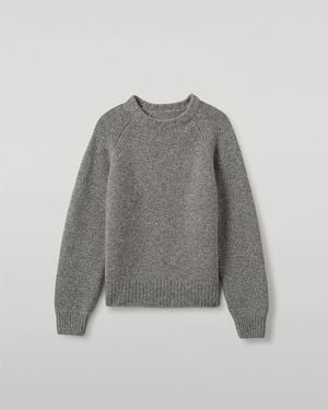 Johnstons of Elgin Bay Marl Cashmere & Cotton Jumper - Grey