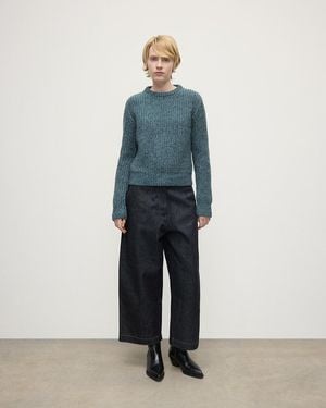 Johnstons of Elgin High Neck Donegal Cashmere Jumper - Blue