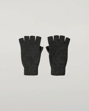 Johnstons of Elgin Fingerless Mid Cashmere Gloves - Black